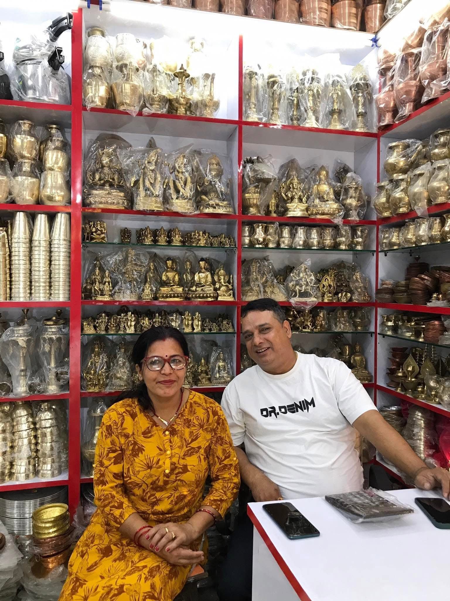 The family behind Riyaj Bhada Pasal at their shop in Hetauda